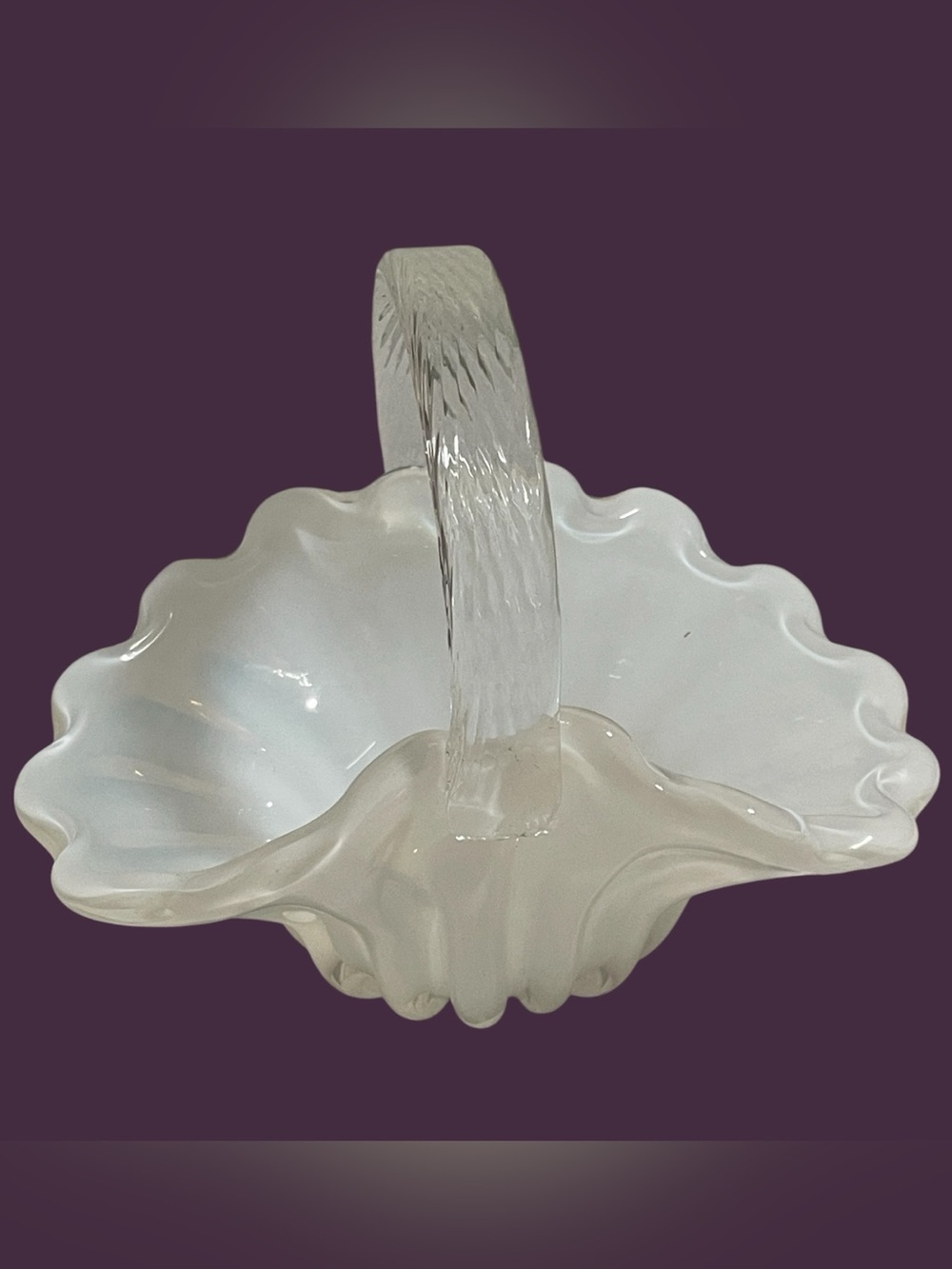 Vintage Mikasa opalescent Glass Basket